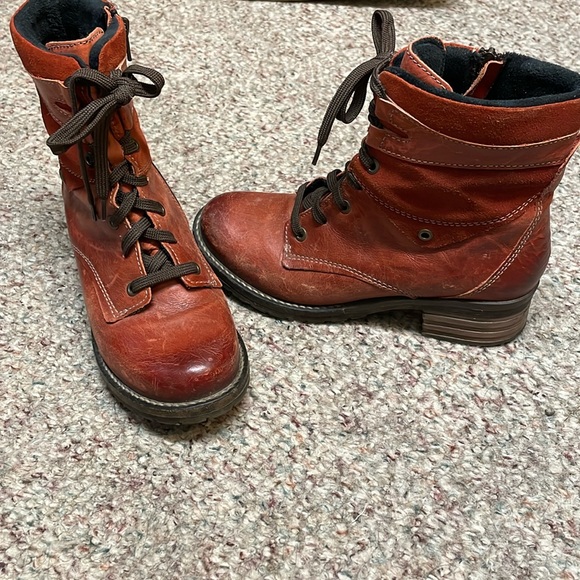 Dromedaris leather fleece lined boots withh zip side - Picture 1 of 10